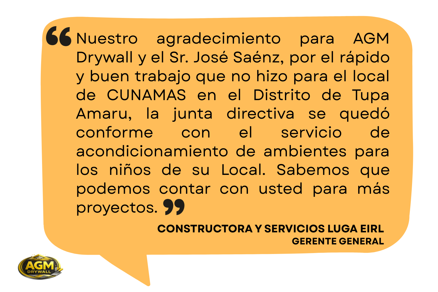 Testimonio AGM Drywall